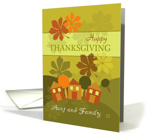Happy Thanksgiving Aunt and Family Folk Art Style card (871234)