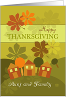 Happy Thanksgiving Aunt and Family Folk Art Style card