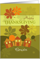Happy Thanksgiving Cousin Folk Art Style card
