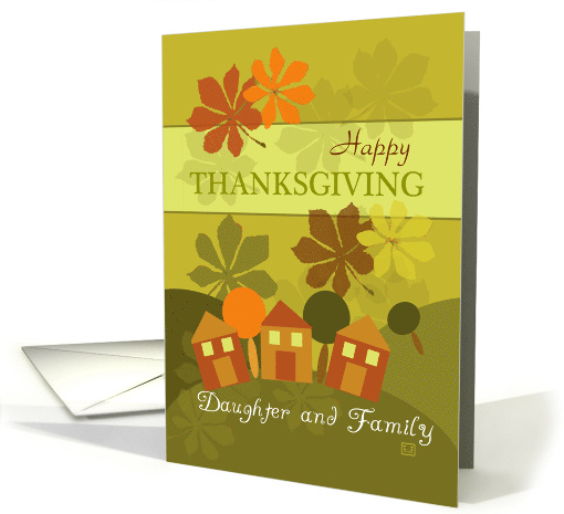 Happy Thanksgiving Daughter and Family Folk Art Style card (871275)