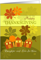 Happy Thanksgiving Daughter and Son-In-Law Folk Art Style card