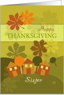 Happy Thanksgiving Sister Folk Art Style card