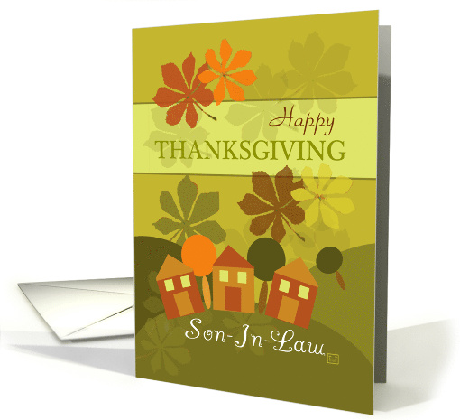 Happy Thanksgiving Son-In-Law Folk Art Style card (871569)