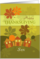 Happy Thanksgiving Son Folk Art Style card