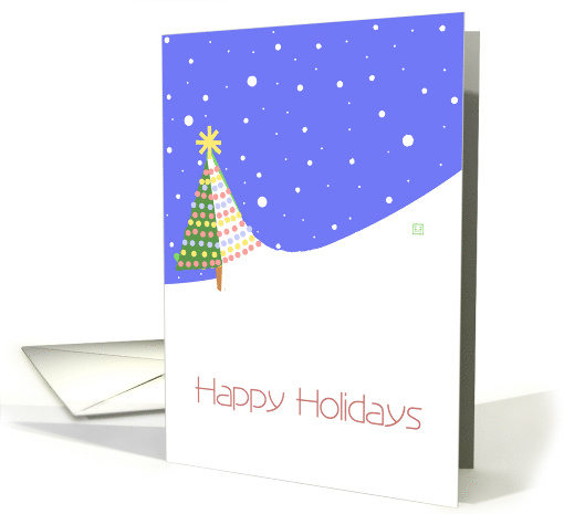 Happy Holidays SimpleTree on Hill with Christmas Tree Lights card