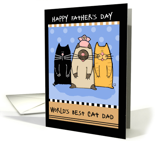 Happy Father's Day World's Best Cat Dad card (935055)