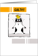 Guilty Cat With Bird Funny Belated Birthday card