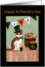 Boozy St Patricks Day Cats card