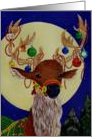 Festive Reindeer decorated for Christmas card