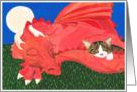 Chinese New Year, red dragon and kitten card