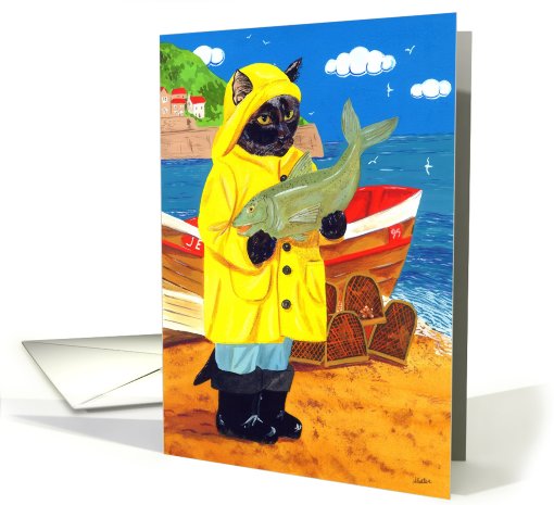 Fisher Cat Jet (a fisherman cat with boat and large fish),... (102061)