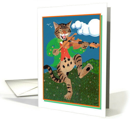 Leprechaun Jig, Cat & fiddle, St Patrick's Day card (1058547)