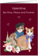 Valentines Cats Meow and Furever card
