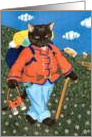 Rambling Freddie (hiking cat) card