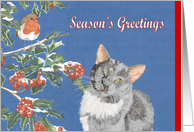 Season’s Greetings, Watch the Birdie (Cat and Robin) card