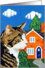 Moving On (Tabby Cat and new home) card