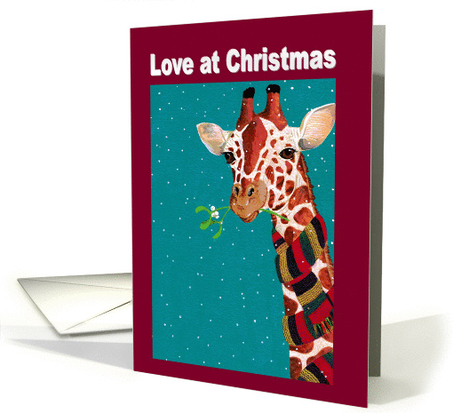Festive Giraffe, giraffe and mistletoe, Christmas card (945073)