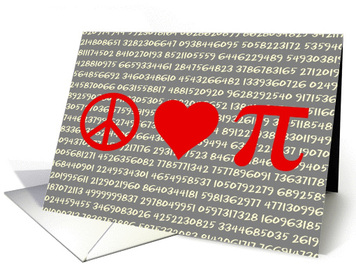 Peace, Love, and Pi; Math Lover's card (44062)