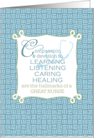 Congratulations Nursing School Graduate - Words to Live By card