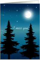 I Miss You - Night Forest and Moon card