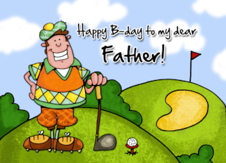Father Happy Birthday Golf Greeting Card