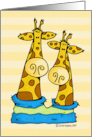 Best friends forever two giraffes card