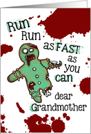 for Grandmother - Undead Gingerbread Man - Zombie Christmas card