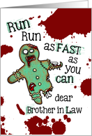 for Brother in Law - Undead Gingerbread Man - Zombie Christmas card