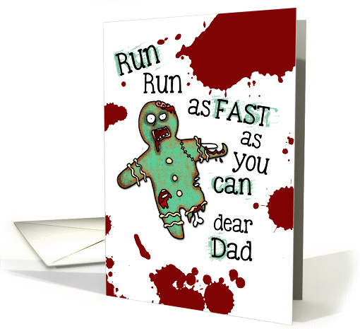 for Dad - Undead Gingerbread Man - Zombie Christmas card (1002119)