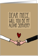 Niece - Will you be my Altar Server? card