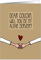 Cousin - Will you be my Altar Server? - from Lesbian Couple card