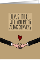 Niece - Will you be my Altar Server? - from Gay Couple card