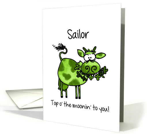 St. Patrick's Day Cow - for Sailor card (1044751)