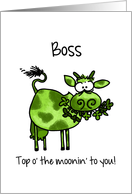 St. Patrick’s Day Cow - for my Boss card