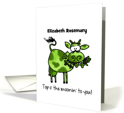 St. Patrick's Day Cow - Customizable card (1044859)