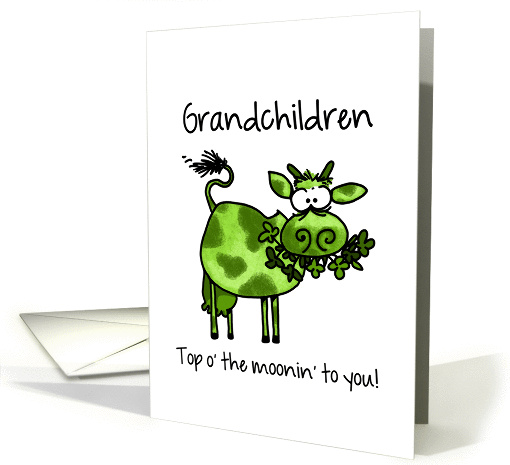 St. Patrick's Day Cow - for my Grandchildren card (1045175)