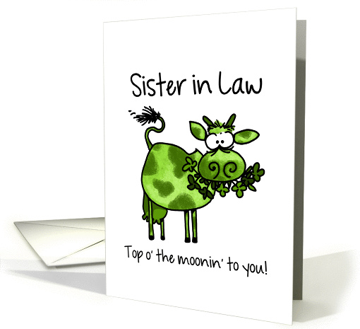 St. Patrick's Day Cow - for my Sister in Law card (1045321)