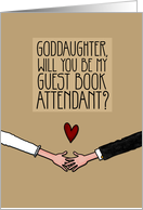Goddaughter - Will you be my Guest Book Attendant? card