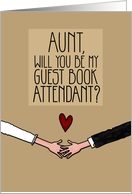 Aunt - Will you be my Guest Book Attendant? card