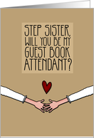 Step Sister - Will you be my Guest Book Attendant? - Lesbian Wedding card