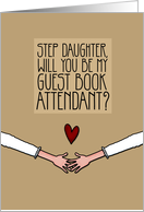 Step daughter - Will you be my Guest Book Attendant? - Lesbian Wedding card