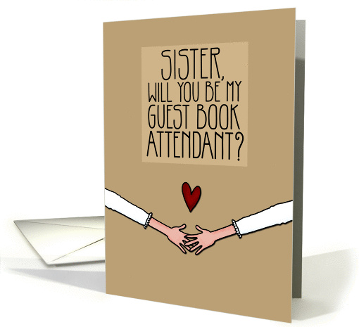 Sister - Will you be my Guest Book Attendant? - Lesbian Wedding card