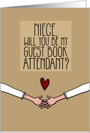 Niece - Will you be my Guest Book Attendant? - Lesbian Wedding card