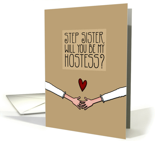 Step Sister - Will you be my Hostess? - Lesbian Couple card (1051439)