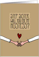 Step Sister - Will you be my Hostess? - Lesbian Couple card