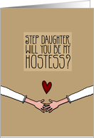 Step Daughter - Will you be my Hostess? - Lesbian Couple card