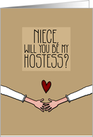 Niece - Will you be my Hostess? - Lesbian Couple card