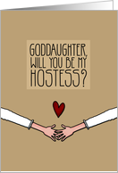 Goddaughter - Will you be my Hostess? - Lesbian Couple card