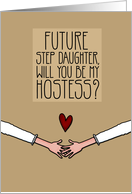 Future Step Daughter - Will you be my Hostess? - Lesbian Couple card