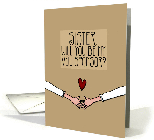 Sister - Will you be my Veil Sponsor? - Lesbian Couple card (1052569)